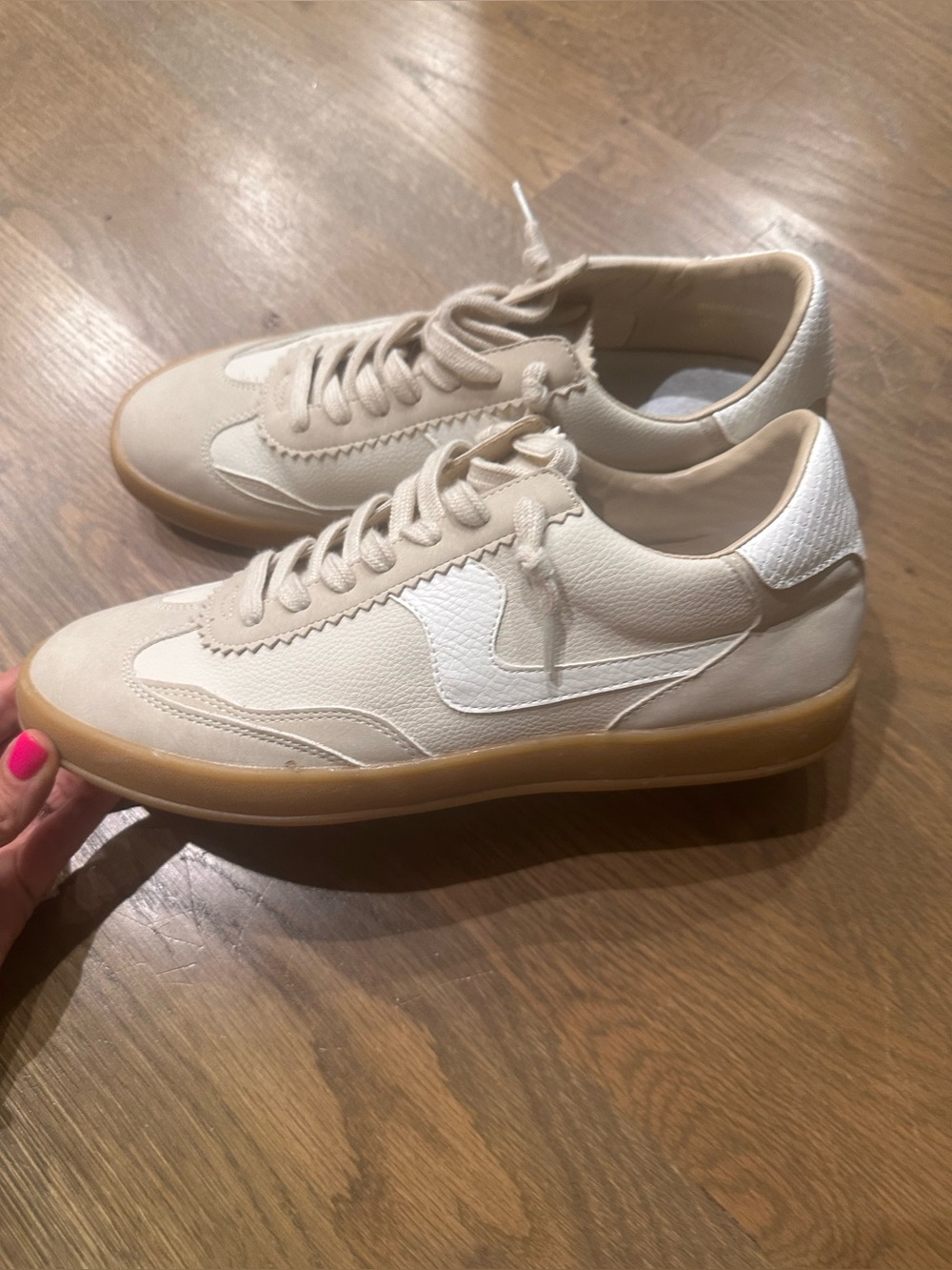 MiMi-Casual Leather Sneakers with Gum Sole